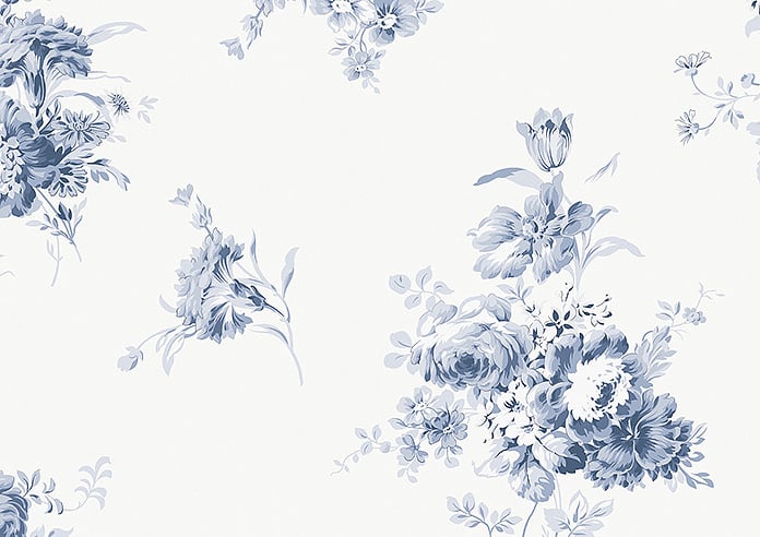Shabby Chic by Rachel Ashwell Sunbleached Floral, China Blue - Twist&Fit Roman Blind - Image 7